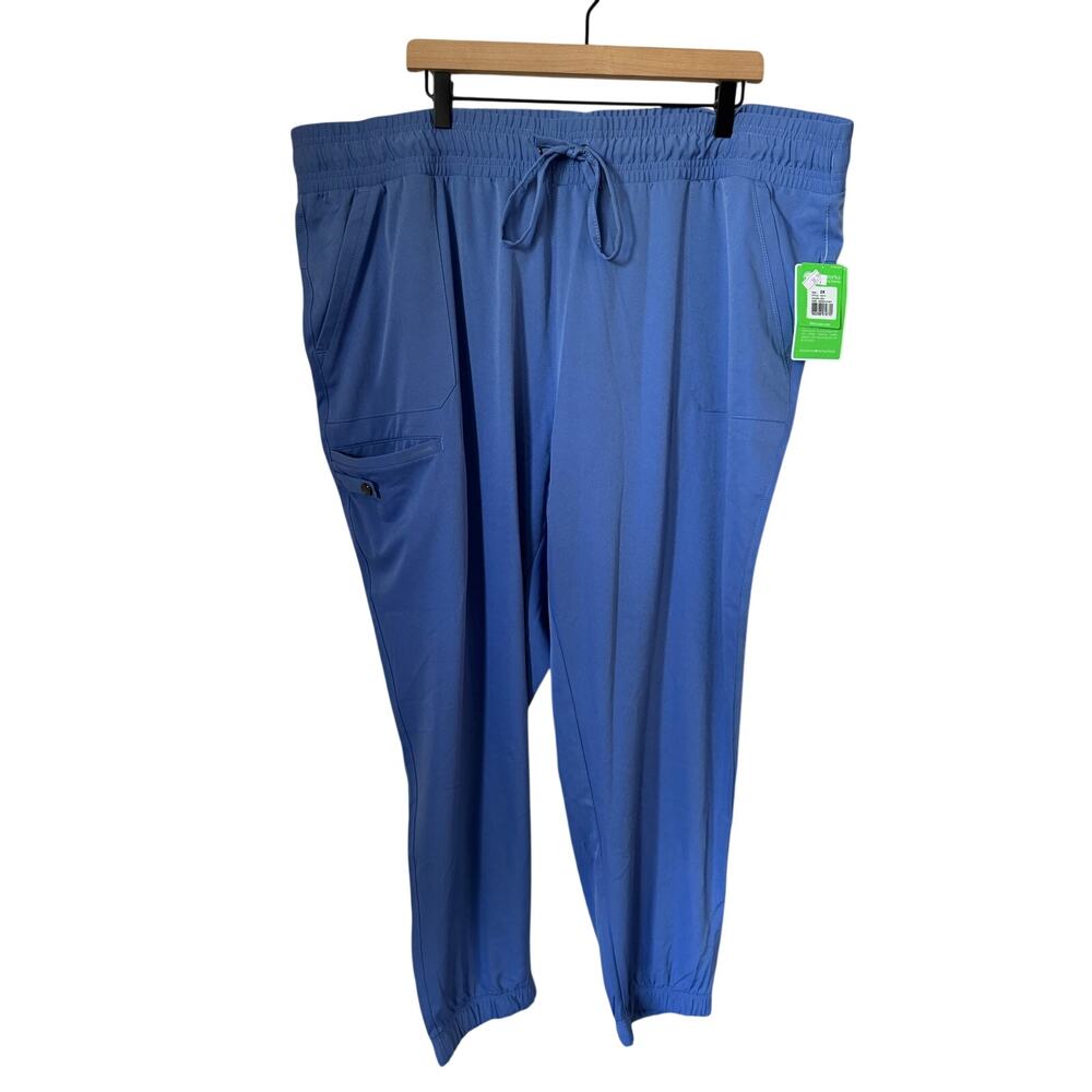 NWT HH Works Healing Hands Ceil Blue Jogger Scrub Pants 2X Renee